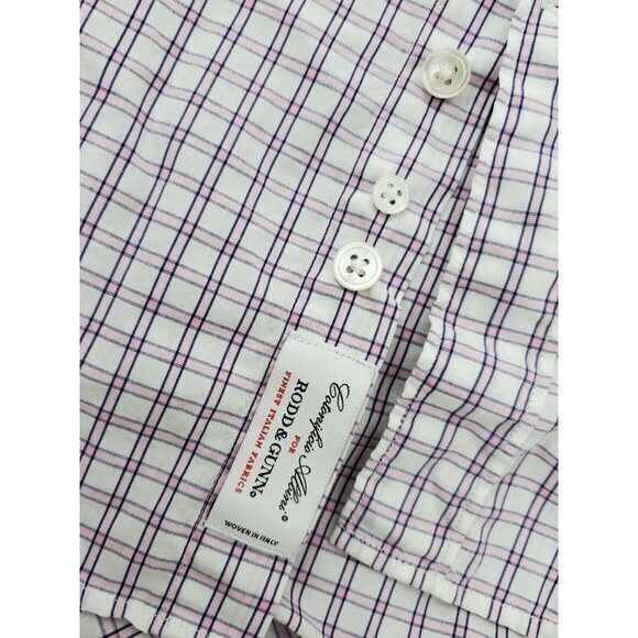 Rodd Gunn Superfine Italian Cotton 15.5 Slim Fit Plaid‎ Check Long Sleeve Shirt - Picture 4 of 5